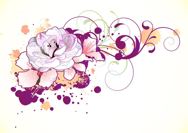 花の装飾的な背景 — ストックベクタ