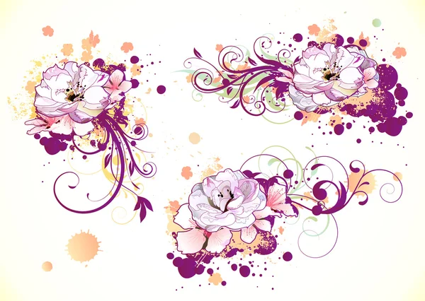 Floral διακοσμητικά στοιχεία — Διανυσματικό Αρχείο