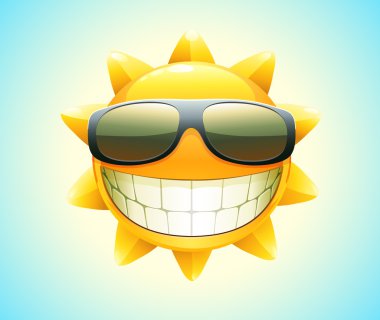 Happy summer sun clipart