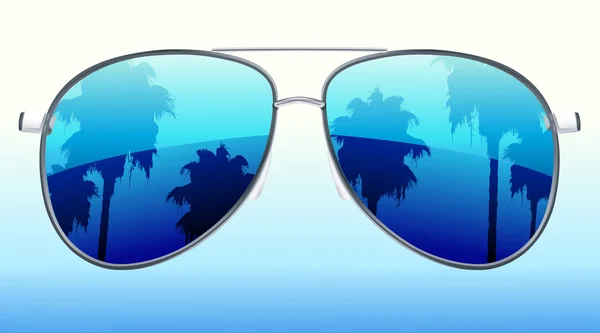 Gafas de sol con el reflejo — Vector de stock