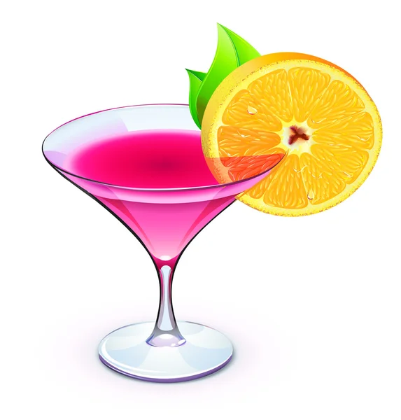 Pinkfarbener Cocktail — Stockvektor