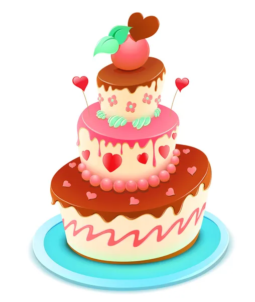 Gâteau de dessin animé — Image vectorielle