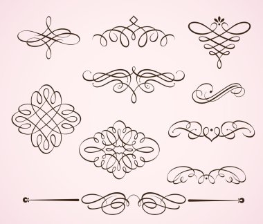 Swirling flourishes elements clipart