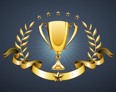 Golden trophy clipart