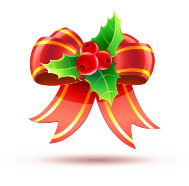 Holly leaves and berries clipart