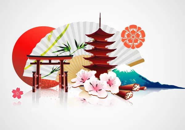 Decoratieve traditionele Japanse achtergrond — Stockfoto