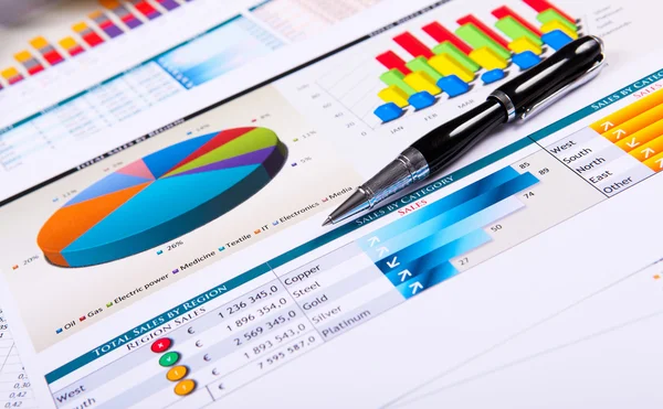 stock image Graphs, charts, business table.