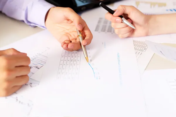 Stock image Financial and business documents on the table