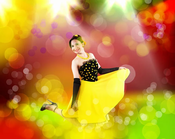 Танцовщица в стиле ретро — стоковое фото