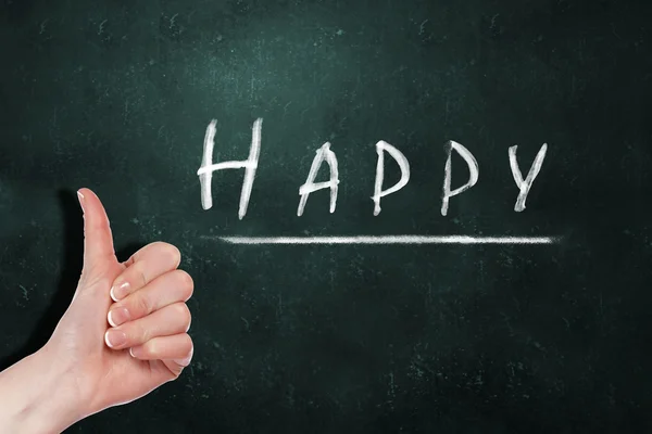 stock image School board with the word happy on it