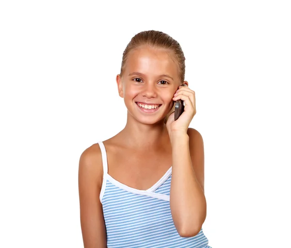 Красива дівчина-підліток з мобільним телефоном — стокове фото