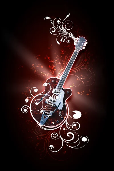Guitarra contra fundo decorativo — Fotografia de Stock