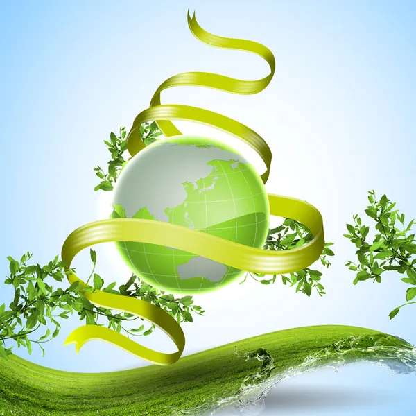 Beeld van groene degel aarde — Stockfoto