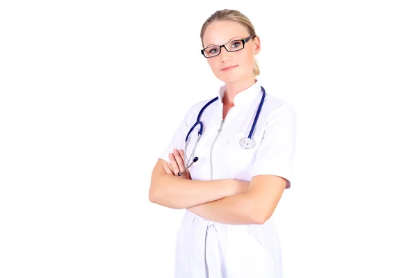 Giovane medico femminile con stetoscopio Immagine Stock