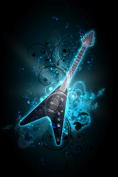 Guitarra sobre fondo decorativo — Foto de Stock