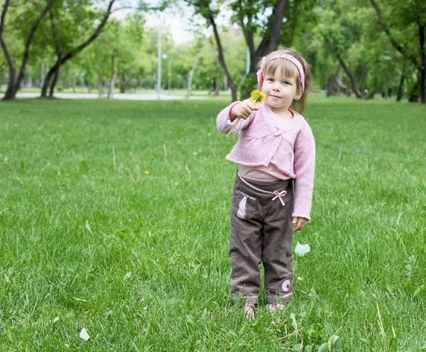 小さな女の子屋外の肖像画 — ストック写真