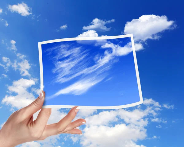 Niebo z białych cloudes i ramki — Zdjęcie stockowe