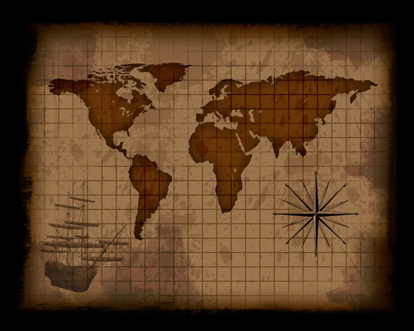Oude kaart van de wereld van het papier — Stockfoto