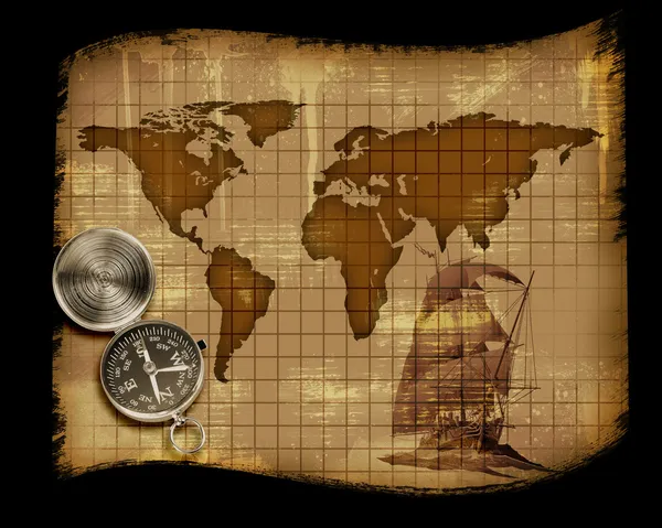 stock image Old paper world map