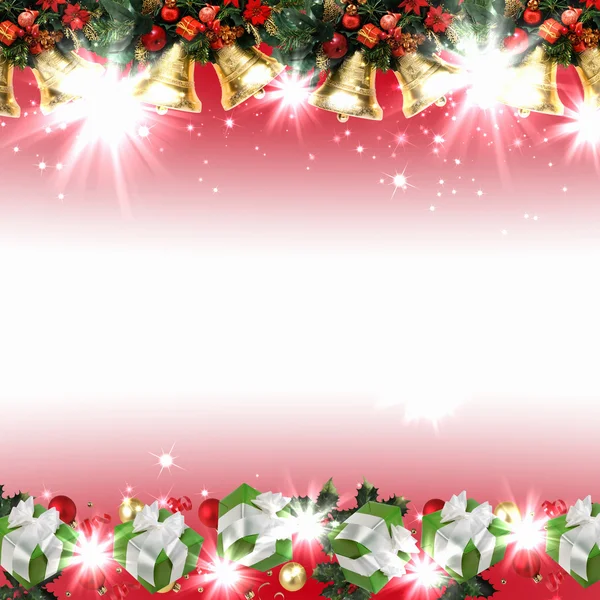 伝統的なクリスマスの装飾が施された背景 — ストック写真