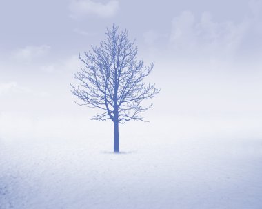 White snow tree clipart