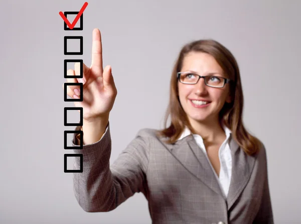 Check list with red mark — Stock Photo, Image
