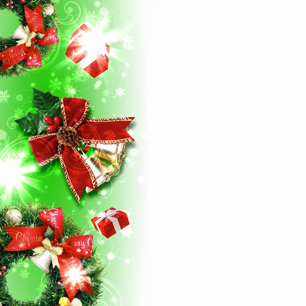 伝統的なクリスマスの装飾が施された背景 — ストック写真