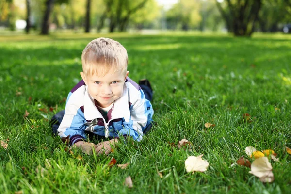 Kleiner Junge im Sommerpark — Stockfoto