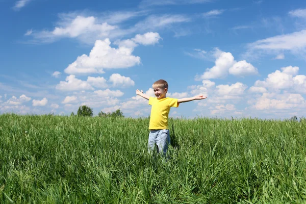 Little boy outdoors Stock Image