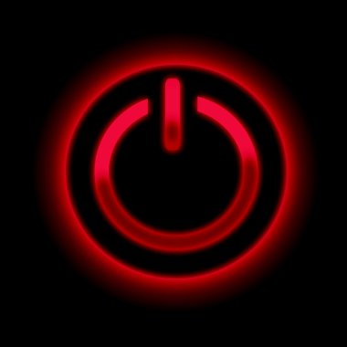 Power button against black background clipart