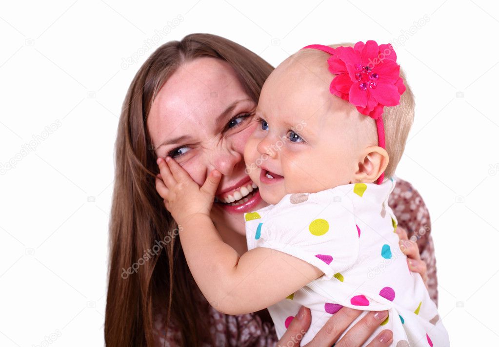 Young mother with little daughter