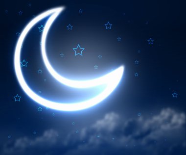 gece gökyüzü arka plan ay ve yıldız
