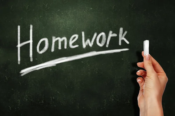 School board with the word homework on it — Stock Photo, Image
