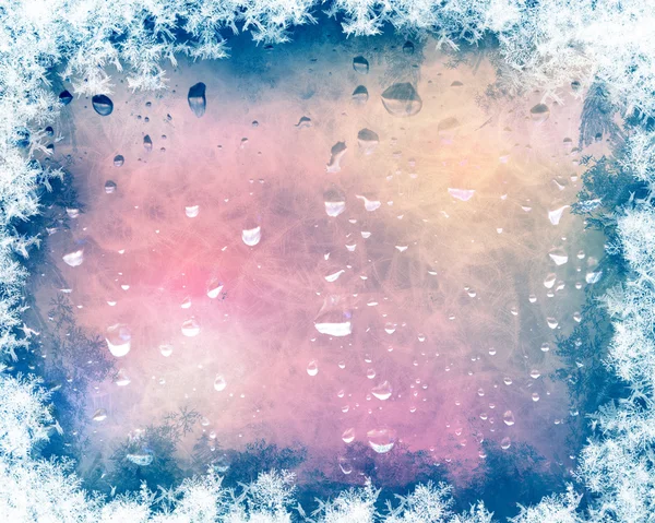 Vintern bakgrund med vita snöflingor — Stockfoto