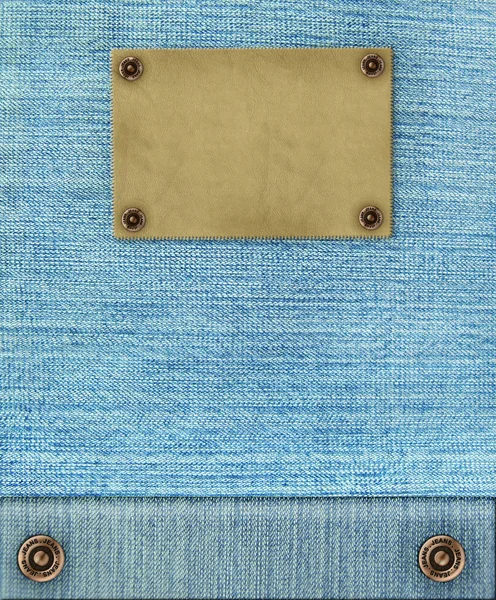 Bakgrund - textur jeans med etikett — Stockfoto