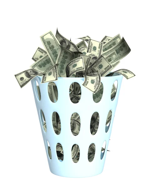 L'argent dans la poubelle — Photo
