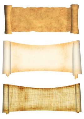 Collection of old parchments clipart