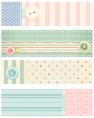 Collection of vector banners in retro style clipart