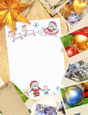 Letter to Santa Claus clipart