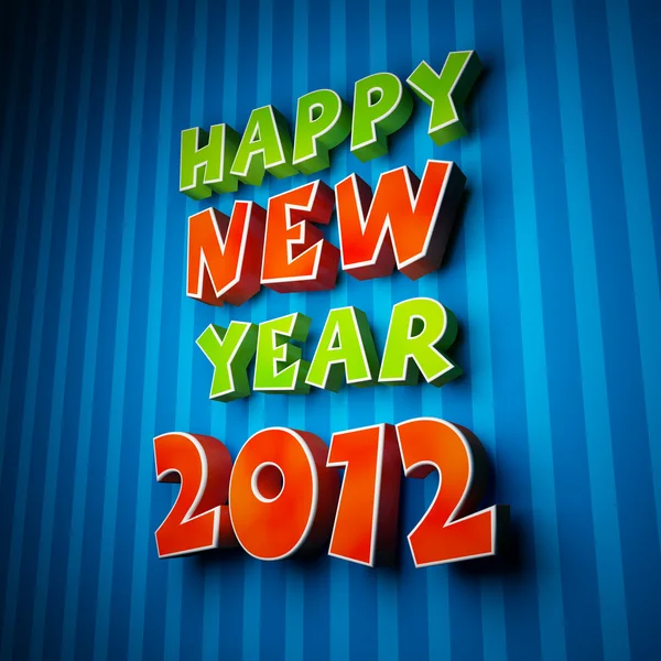 Parole colorate di felice anno nuovo 2012 — Foto Stock