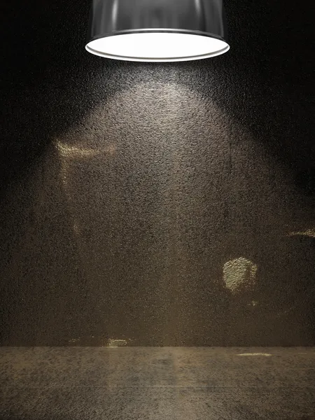 Vecchia piastra metallica arrugginita illuminata — Foto Stock