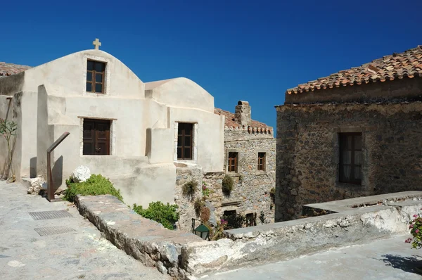 Kerken van oude Byzantijnse stad monemvasia, Griekenland — Stockfoto