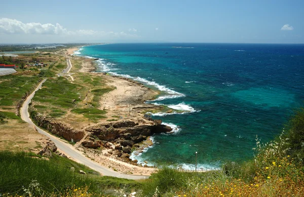 Nézd parton a rosh hanikra, Izrael — Stock Fotó