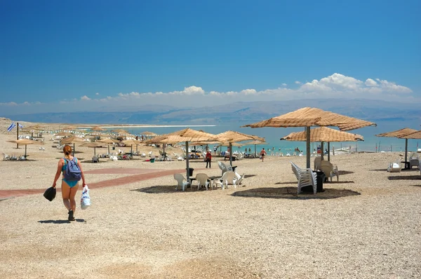 Παραλία της Νεκράς Θάλασσας στο ein gedi, Ισραήλ — Φωτογραφία Αρχείου