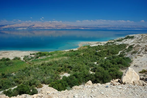 Панорама Мертвого моря и пустыни Арава, Израиль — стоковое фото