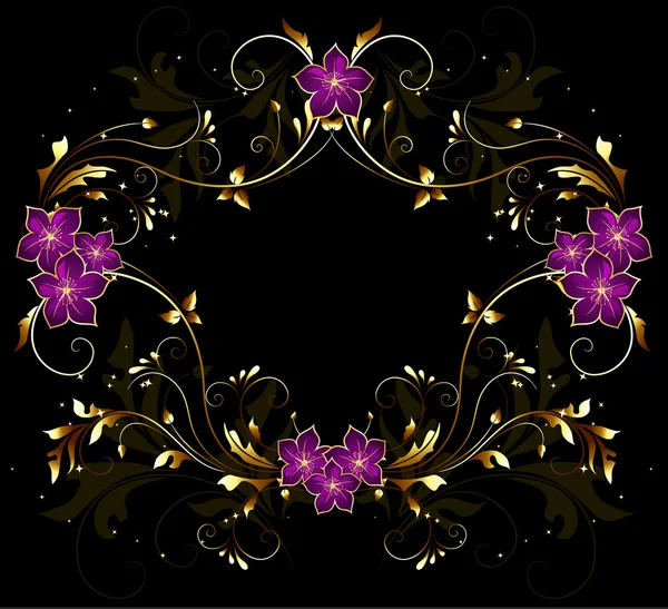 Cadre floral stylisé vintage — Image vectorielle