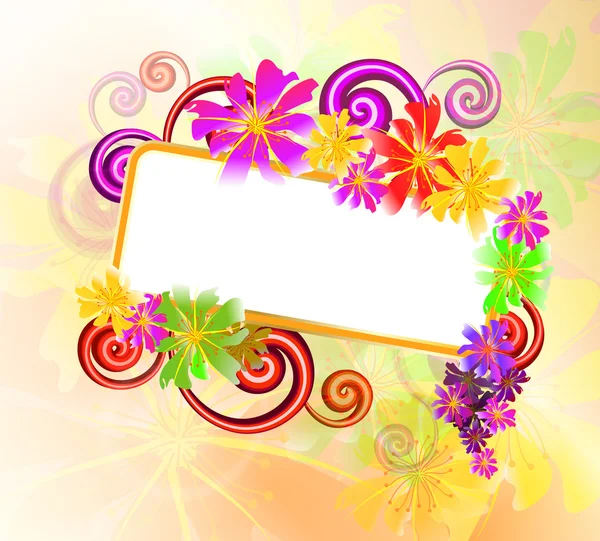 Kleurrijke bloemen achtergrond, vectorillustratie — Stockvector