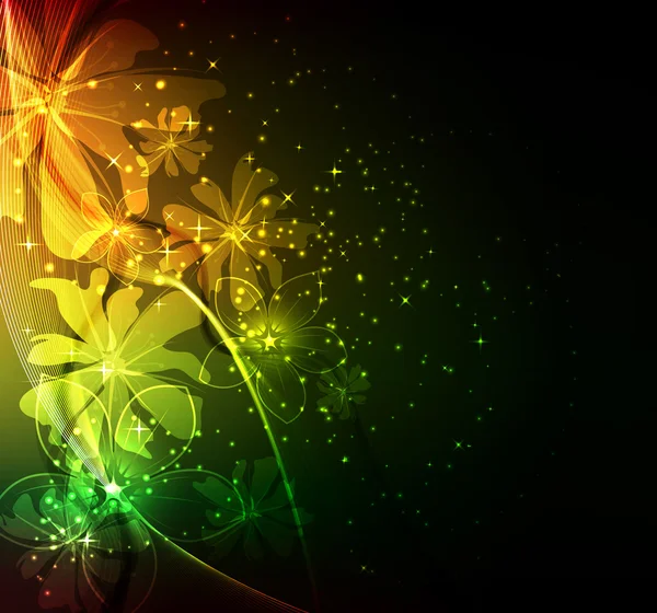 发光的花卉背景，ai10 格式 — 图库矢量图片