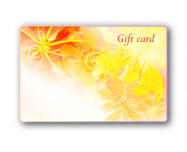 Δώρο κάρτα, σχεδιασμός λουλούδι — Διανυσματικό Αρχείο