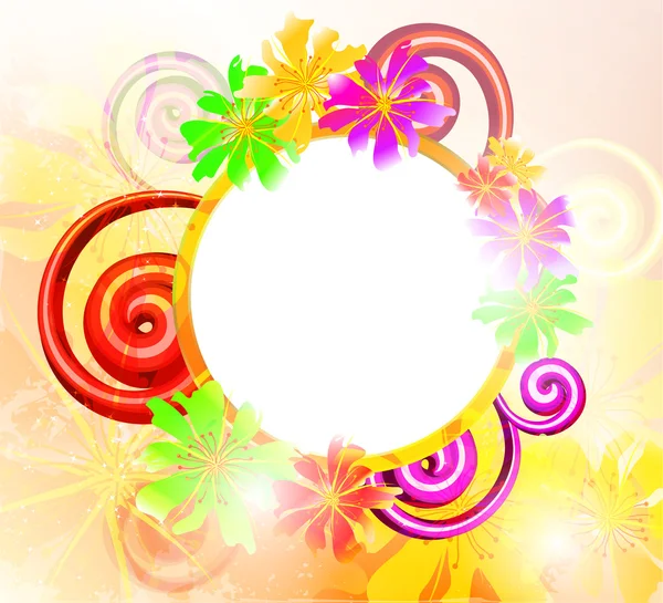 Kleurrijke bloemen achtergrond, vectorillustratie — Stockvector